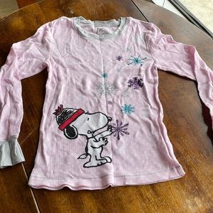 Peanuts Snoopy long sleeve thermal top juniors XL